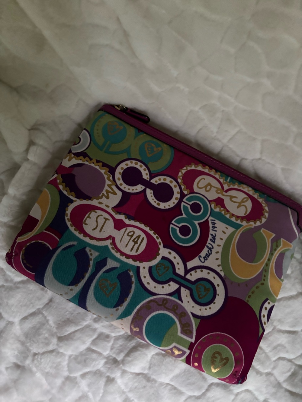 Coach Multicolor Graphic Zip Pouch - Picture 8 of 9